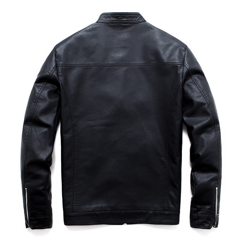 Men Faux Leather Jackets Black