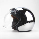Load image into Gallery viewer, Chrome motorcycle helmet

